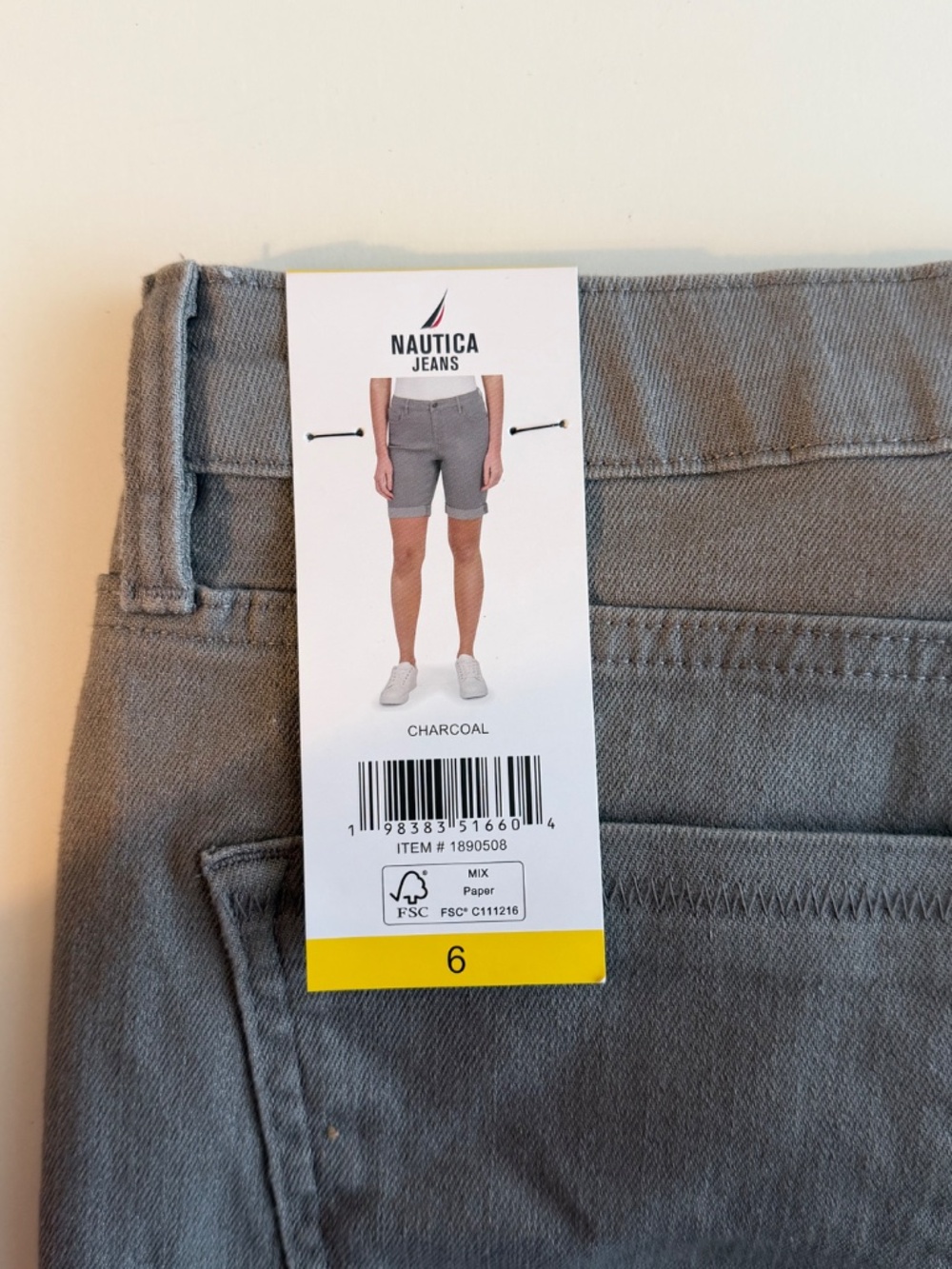 Nautica Jeans Womens Charcol Gray Super Stretch Bermuda Short 6 - Picture 6 of 11